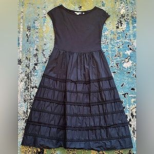 Back to Black.  Beautiful Boden mixed detail trim dress. Size 4P.  Worn once.